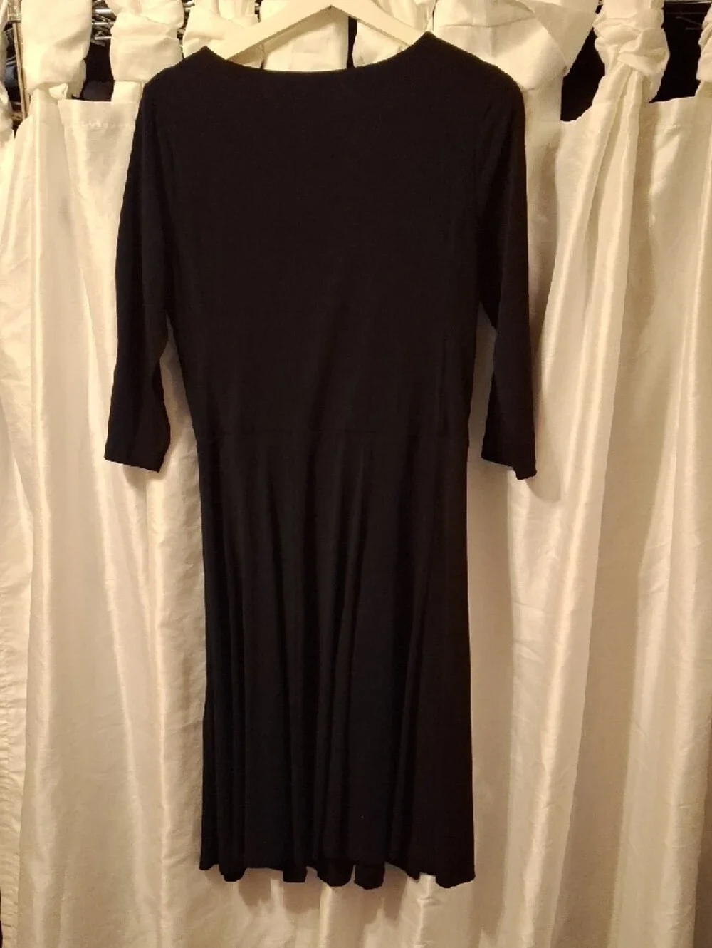Black Long-Sleeve Fit-and-Flare Dress